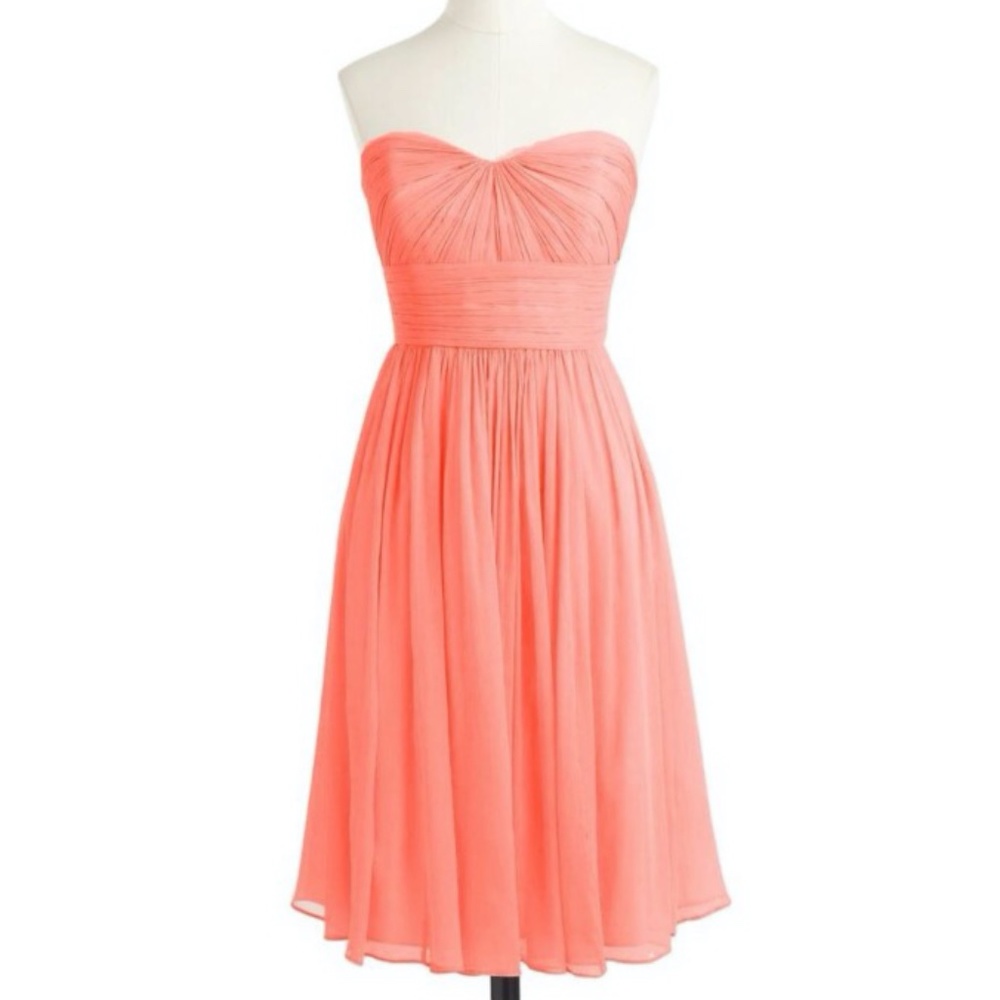 J. Crew Marbella Strapless Silk Chiffon Mini Dress in Dusty Rose Sz 2